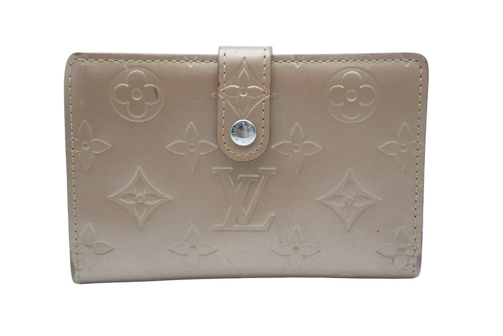 LOUIS VUITTON Vernis Portefeuille Viennois Gris Art Deco coin gold